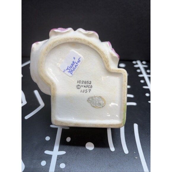VTG Napco Birthday Flower Girl June Rose Mini Planter 1957 IC2852 - Picture 6 of 6